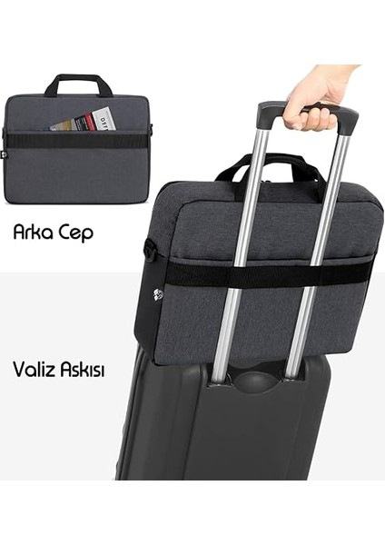 Unicity Eco MCE-1101 Çevre Dostu Laptop Çantası, Ykk Fermuarlı Macbook Çantası, MacBook Air/pro ile Uyumlu Bilgisayar Çantası, Erkek Kadın 15.6 Inç Notebook El Çantası, Siyah indirimleri