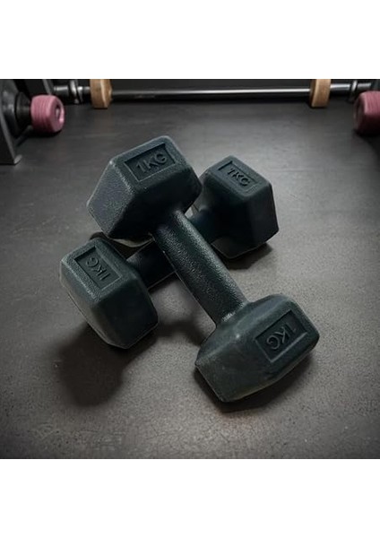 1 kg x 2 Adet Köşeli Vinyl Kaplı Siyah Dambıl Ağırlık Seti fiyatları