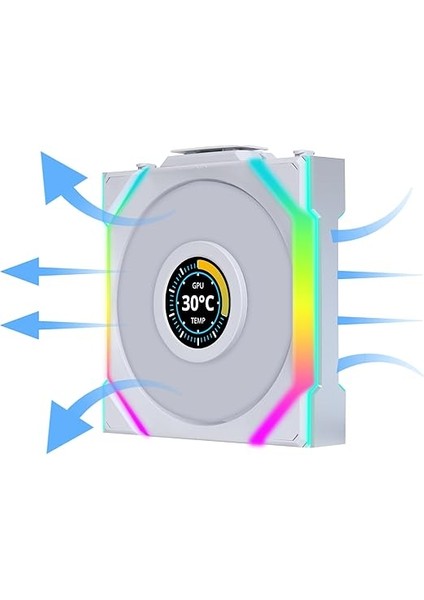 Li Unı Fan Reverse Sl Wıreless LCD 3X120MM Beyaz Kasa Fanı (G99.12RSLLCD1W3W.00) fırsatları