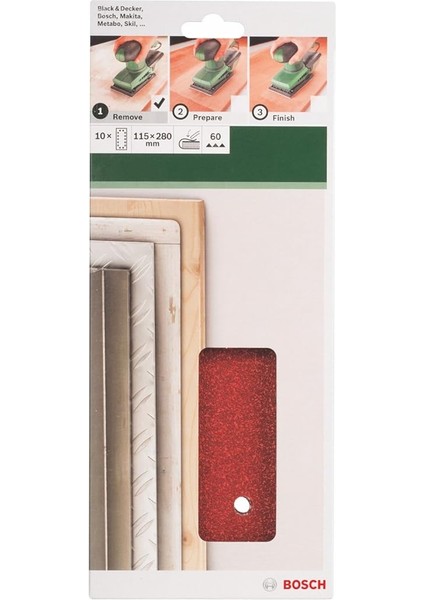 Home And Garden Bosch Zımpara Kağıdı (Farklı Malzemeler Için, 10 Adet, 115 x 280 Mm, Granülasyon 60) modelleri