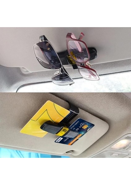 Nıppon, Araç Içi Ikili (Iki Taraflı) Gözlük Tutacağı - Kartvizit Tutacağı - Otomobil Içi Gözlük Tutucu - Gözlük Klipsi