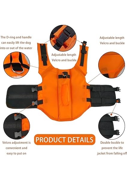 Hai Dog Can Yeleği, Güzel Can Yeleği, Köpekbalığı, Göz Alıcı Can Yeleği, Köpek Turuncu, M fırsatları