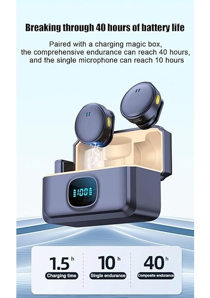 Mıknatıslı Kablosuz Yaka Mikrofonu Çift Mikrofon iPhone 16 ile Uyumlu Type-C/lightning Portlu Telefon Pc Tablet Video Kayıt Röportaj Canlı Yayın Vlog Kablosuz Mikrofon 985 fiyatları