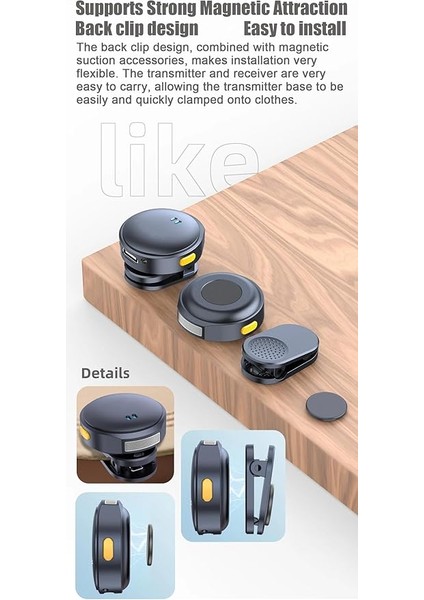 Mıknatıslı Kablosuz Yaka Mikrofonu Çift Mikrofon iPhone 16 ile Uyumlu Type-C/lightning Portlu Telefon Pc Tablet Video Kayıt Röportaj Canlı Yayın Vlog Kablosuz Mikrofon 985 fırsatları