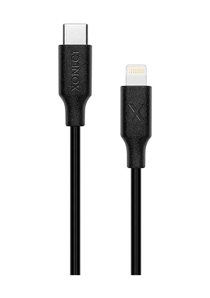 Type-C To Lightning ile Uyumlu iPhone ile Uyumlu Hızlı Şarj ve Data Kablosu 40 cm (Siyah)