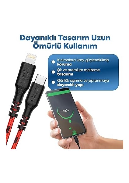 Type-C To Lightning ile Uyumlu iPhone ile Uyumlu Hızlı Şarj ve Data Kablosu 40 cm (Siyah) indirimleri