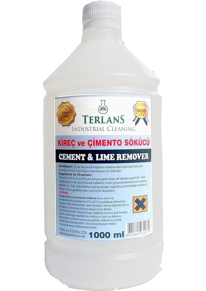 Inşaat Sonrası Çimento Artığı Temizleyici ve Kireç Sökücü 1000 ml Cement Remover