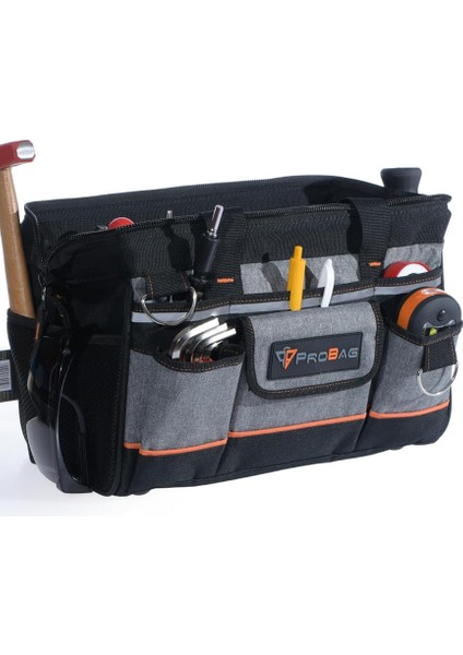 Geniş Ağızlı Ağır Hizmet Bez Alet Takım Çantası, Gri/siyah. indirimleri
