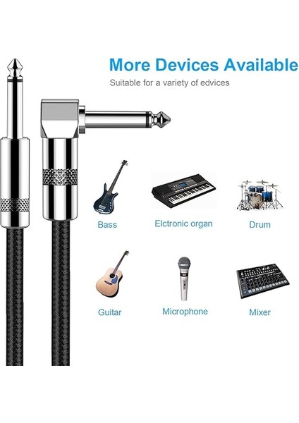 Bee Enstrüman Kablosu Elektrikli Enstrüman Kablosu Bas Amp Kablosu 1/4 Elektro Gitar, Bas Gitar, Klavye, Elektrikli Mandolin, Pro Audio (3 M/10 Ft, Açılı Fiş) modelleri