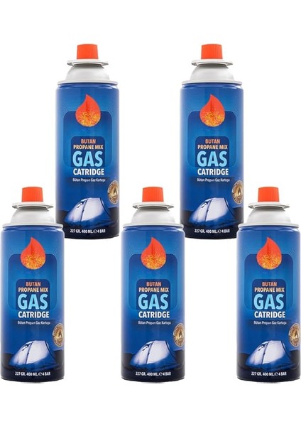 Golf 5 Li Gaz Kartuşu Set Beşli Pürmüz Gazı 5 Adet 227 gr Kamp Gazı Kartuş Seti Kamp Ocağı