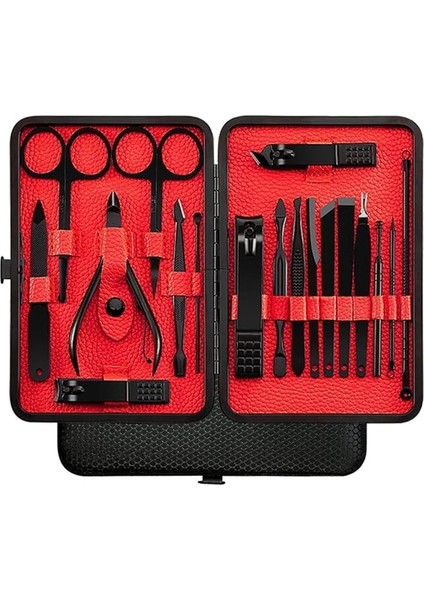 Manikür Pedikür Seti Kişisel Bakım Tırnak Makası Seti Profesyonel Pedikür El ve Ayak Bakım Kiti Erkek ve Kadınlar Için Paslanmaz Çelik Harika Takım (18 Parça)