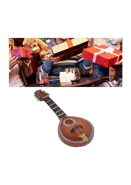 Mini Mandolin Enstrümanı Modeli, Mandolin Modeli, 8 Telli, El Yapımı, Standlı, Minyatür Müzik Aleti Hediyeler, Ev Dekorasyonu indirimleri