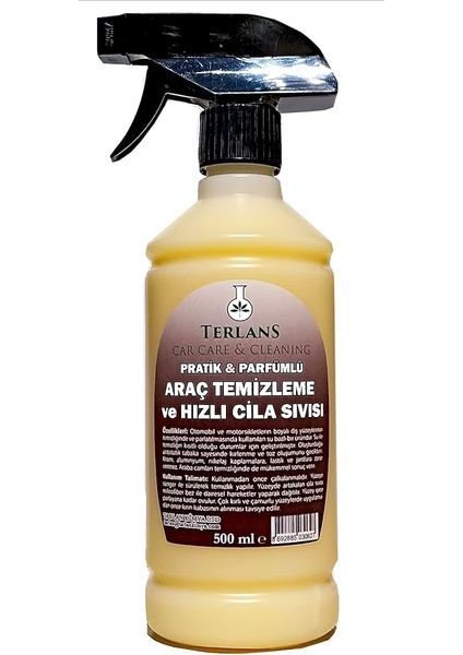 Araç Temizleyici Parlatıcı Hızlı Cila | Boyalı Alan & Plastik Aksam | Parfümlü | 500 ml Sprey + Mikrofiber Bez fiyatları