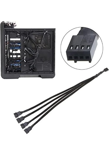 4987 4 Pin Fan Çoklayıcı Y Pwm Çoklayıcı Splitter Kablosu 4 Port fırsatları