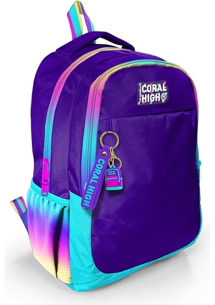 High Rainbow Fermuarlı Mor Ilkokul Ortaokul ve Günlük Sırt Çantası - Kız Çocuk