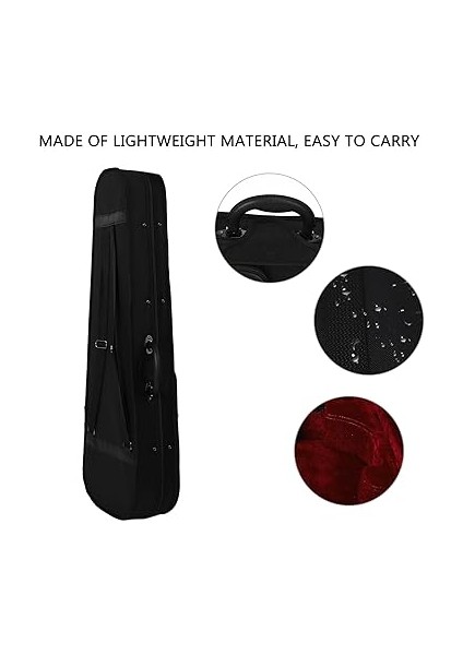 Keman Kasası Sırt Çantası, Ayarlanabilir Omuz Askısı Profesyonel Keman Koruma Vakası, Sanatçılar ve Öğrenciler Için Keman Sert Vakası (Kırmızı Astar) modelleri