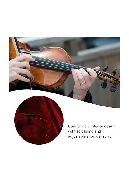 Keman Kasası Sırt Çantası, Ayarlanabilir Omuz Askısı Profesyonel Keman Koruma Vakası, Sanatçılar ve Öğrenciler Için Keman Sert Vakası (Kırmızı Astar) fırsatları