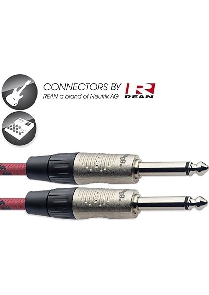 19371 6 M 1x Mono Jack Vintage Tüvit Enstrüman Kablosu - Kırmızı fiyatları