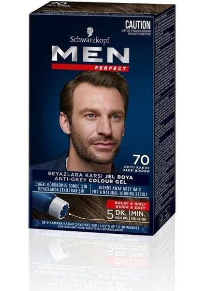 Men Perfect 70 Koyu Kahve Erkeklere Özel Saç Boyası