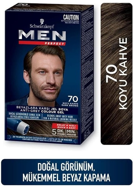 Men Perfect 70 Koyu Kahve Erkeklere Özel Saç Boyası fırsatları