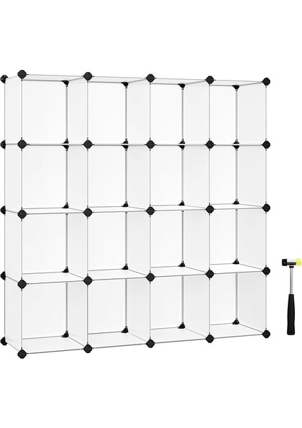 Ayakkabı Rafı 15 Küp, Plastik Raf, 153 x 31 x 153 Cm, Beyaz LPC44L