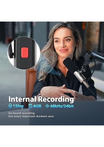 Boyamic All-In-One Kablosuz Ikili Kayıt Yaka Mikrofonu Iphone/android/kamera Uyumlu modelleri