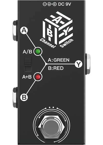 Gitar Pedalları Aby Kutusu Hat Seçici Ab Anahtarı Mini Gitar Efekt Pedalı Çift Yönlü Iletim Metal Muhafaza Kaymaz Destek A/b Veya A ve B Modları