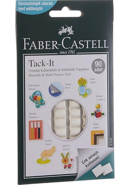 Tack-It Beyaz, 50 Gr, 90 Parça, Yeniden Kullanılabilir Hamur Yapıştırıcı, Sökülebilir ve Iz Bırakmaz fiyatları
