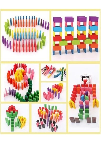Domino Oyunu Eğitici 200 Parça 1 Paket 200 Lü Ahşap Renkli Domino Taşı Akıl Zeka Mantık ve Strateji Oyunu Okul Öncesi indirimleri