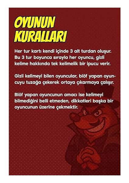 Köstebek Kutu Oyunu Kart Oyunu Sahtekar Kelime Oyunu Arkadaşlarınız Ailenizle Oynayabileceğimiz Oyun indirimleri