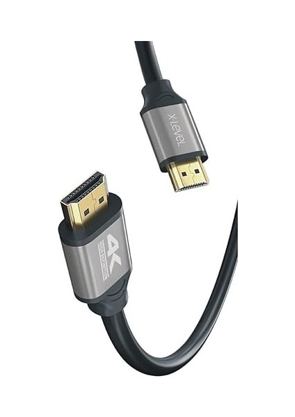 4K Yüksek Çözünürlüklü HDMI Kablosu, 4K@120Hz, 2K@144Hz, 1080P@240Hz, Playstation ile Uyumlu, Tv, Pc, Gelişmiş Ses Kanalı, 1.5 Metre, XVC9008, Siyah