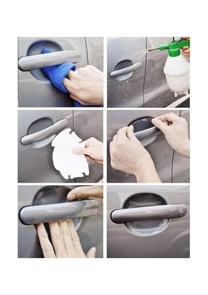 Concept Oto Araba Kapı Kolu Koruyucu Film (4lü Set) Boya Çizilme Önleyici Çizilmelere Karşı Etkili Koruma Tırnak Oje Izi Çizik Önleyici Koruyucu 4'lü Set Çizilme ve Boya Hasarını Önler modelleri