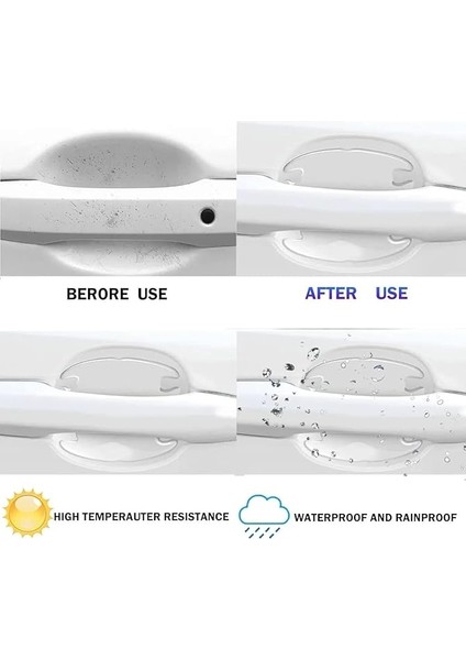 Concept Oto Araba Kapı Kolu Koruyucu Film (4lü Set) Boya Çizilme Önleyici Çizilmelere Karşı Etkili Koruma Tırnak Oje Izi Çizik Önleyici Koruyucu 4'lü Set Çizilme ve Boya Hasarını Önler indirimleri