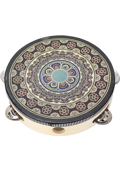 Tef, Taşınabilir 8 Inç El Düzenlenen Ahşap Davul Çan Tef Yetişkin ve Çocuklar Için Müzik Vurmalı Çalgı (Siyah Çiçek) fiyatları