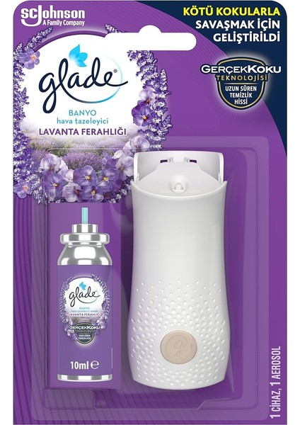 Banyo Hava Tazeleyici Cihaz ve Yedek Lavanta Ferahlığı 10 ml