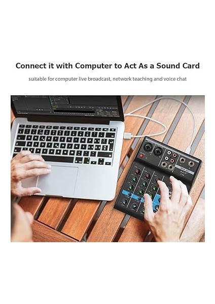 Profesyonel 4 Kanallı Karıştırma Konsolu Ses Kartı Efekt Konsolu ile Mini USB Mikser Biisayar Ayarlama Bt Bağlantılı Ses Kartı Mikseri Yankı Kazanımı Ev Için Yüksek ve Düşük Ton Ayarı modelleri