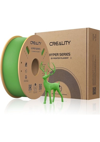 Resmi 3D Yazıcı Filamenti, Hyper Pla Filament, Creality Yüksek Hızlı Baskı Için, Uzun Ömürlü ve Dayanıklı, Düz, Taşma Performansı, Ölçü Hassasiyeti +/- 0,03 Mm, 1 Kg/makara,yeşil