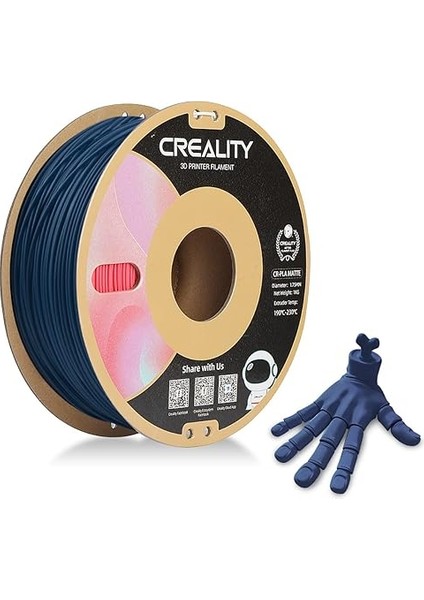 Cr-Pla Mat Filament 1,75 mm 1,0 kg Genişliğinde Piyasadaki %99 Fdm Yazıcılarla Uyumlu, Lacivert