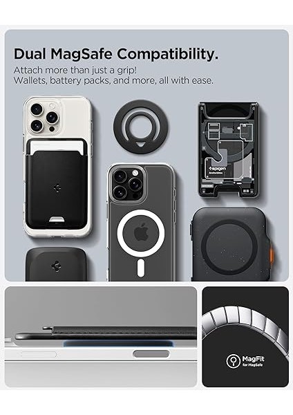 Magfit Dual Pop iPhone Için Manyetik Telefon Tutucu Magsafe Özellikli Ring Black OM105 - AMP08886 modelleri