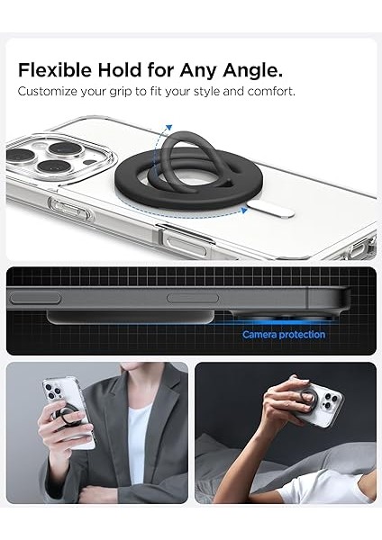 Magfit Dual Pop iPhone Için Manyetik Telefon Tutucu Magsafe Özellikli Ring Black OM105 - AMP08886 indirimleri