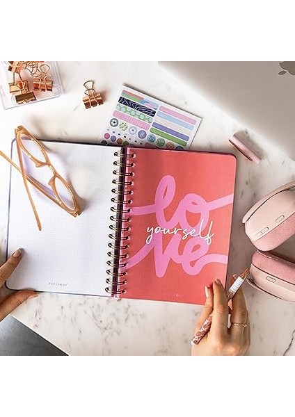 Spiralli Süresiz Renkli Planlayıcı Ajanda Motivasyon Sayfalı Aura Kurdele fiyatları