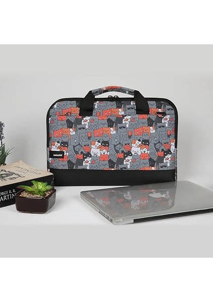13'' - 13.3'' Taban Korumalı, Omuz Askılı Desenli Macbook Air-Pro Laptop Çantası (Catlantis) fiyatları