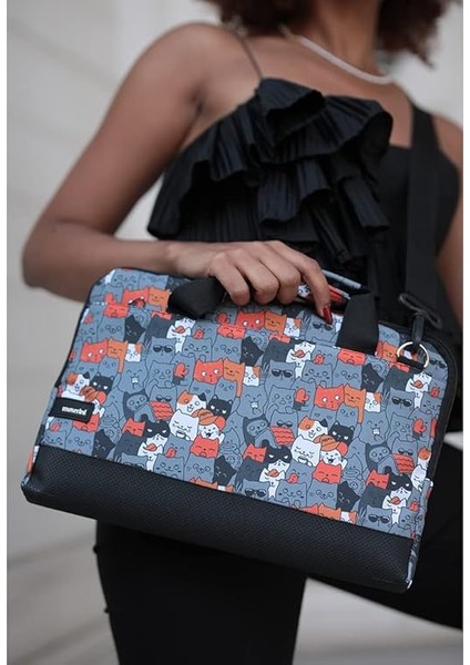 13'' - 13.3'' Taban Korumalı, Omuz Askılı Desenli Macbook Air-Pro Laptop Çantası (Catlantis) indirimleri