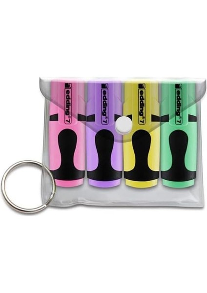 7 Mini Fosforlu Kalem 4'lü Set Pastel Karışık