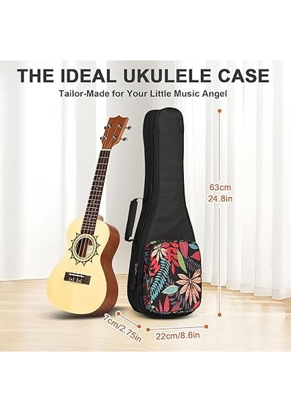 Renkli Ukulele Çantası, Ukulele Konseri Için Gigbag, Soprano Ukuleleler Için, Ayarlanabilir Omuz Askısı ve Rahat Taşıma Sapı, Kalın Yastık ve Güçlendirilmiş Fermuar. fiyatları