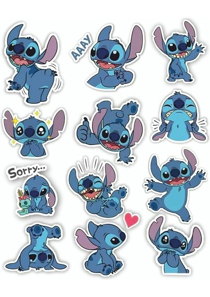 Major Selection Lilo And Stitch Temalı Laptop Telefon Tablet Sticker Seti