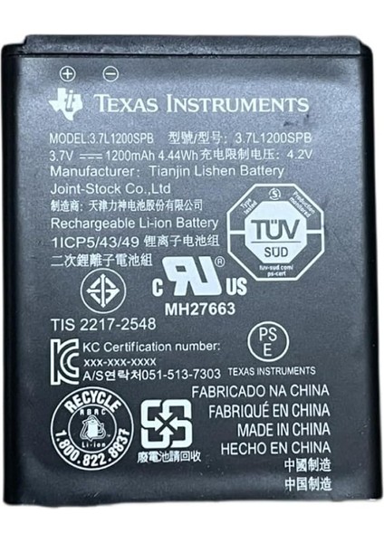 Instruments N2BT/BKT/B Ti-Pil-Pack (Nspire Cx, Ti-Nspire Cx Cas, TI-84PLUS Için Ce-T)