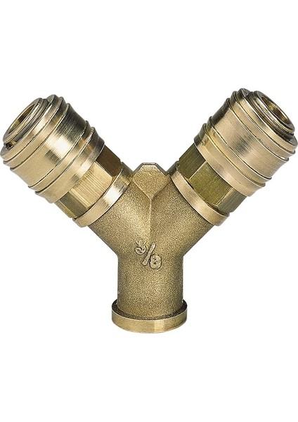 Einhell Çift Girişli Basınçlı Hava Çıkış Borusu C. R3/8" (Kompresör Aksesuarı, 2'li Hava Dağıtıcı, 2x Hızlı Bağlantı, Pirinçten) - 4139680