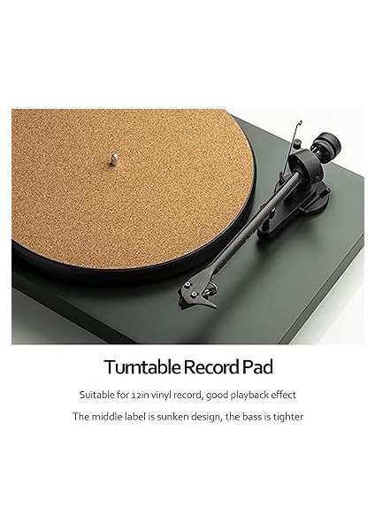 Plak Çalar Paspas, 12 Inç Pedi Yumuşak Mantar Anti -Static Nicen -Kayma Dönüşü Slipmat Pad Çapı 295MM Kayıt Çalar Koruyucu Mat Ev Kayıt Çalarlar fırsatları