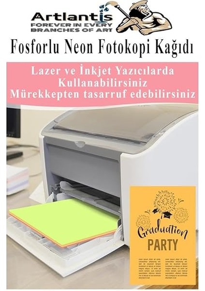 Neon Fosforlu Renkli A5 Fotokopi Kağıdı 50 Li 1 Paket 50 Adet Fosforlu 5 Renk Parlak Canlı Renkler Fotokopi Kağıdı fırsatları